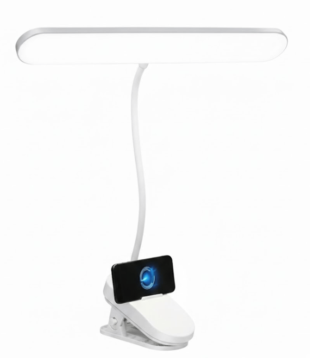 Lampa de noapte brat flexibil prindere clema cu incarcare wireless